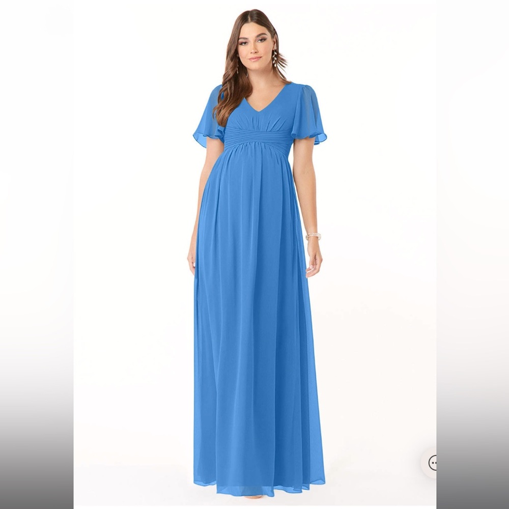 Azazie Verna Maternity Bridesmaid Dress - Blue Jay